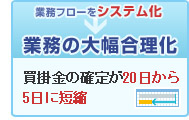 �Ɩ��t���[���V�X�e�����E���|���m�肪20������5���ɒZ�k